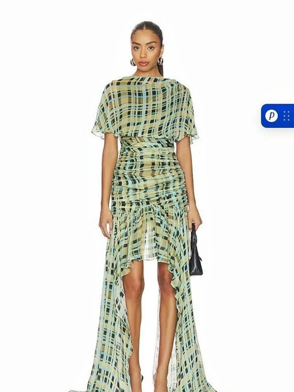 deme Bluebell Dress Geometric High-Low Dress Green XS